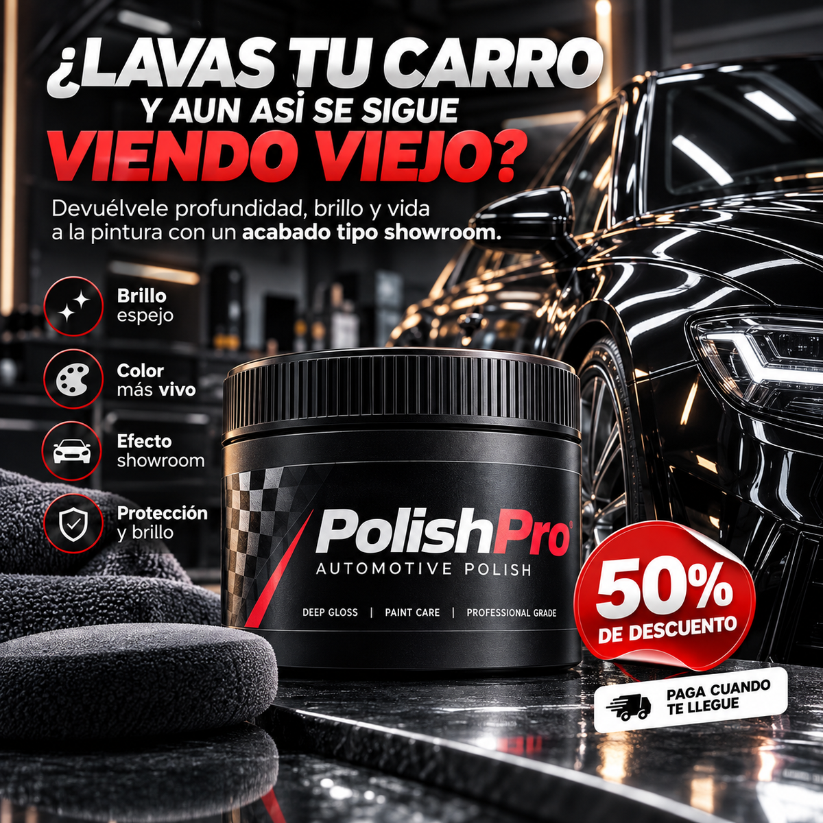 PolishPro™ | Pasta Automotriz Efecto Espejo con Proteccion y Brillo